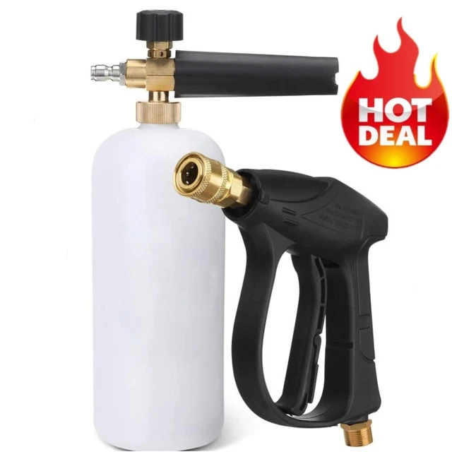 Snow Foam Washer Gun Car Wash Soap Lance Cannon Spray Pressure Jet Bottle Kit US