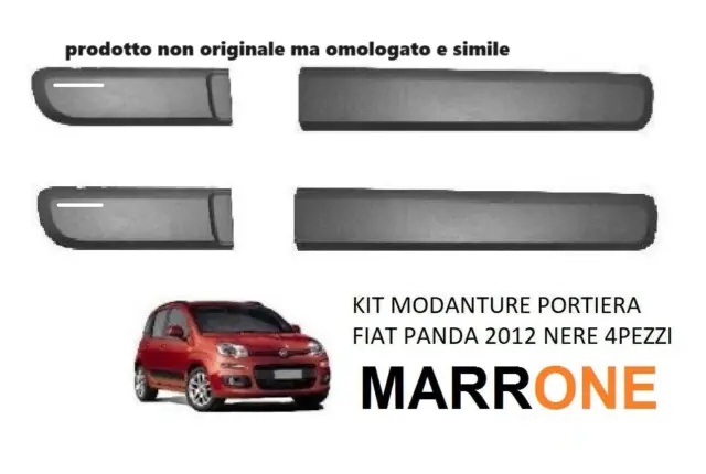 Kit Set Modanature Laterali Per Porte Fiat Panda 312 Dal 2012 Al 2021