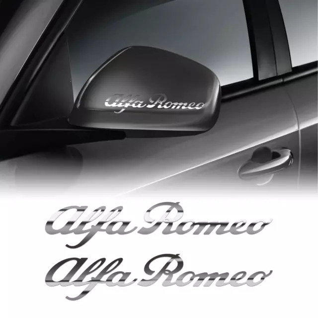 Adesivi Prespaziati Scritta Alfa Romeo, Cromo, 10 cm