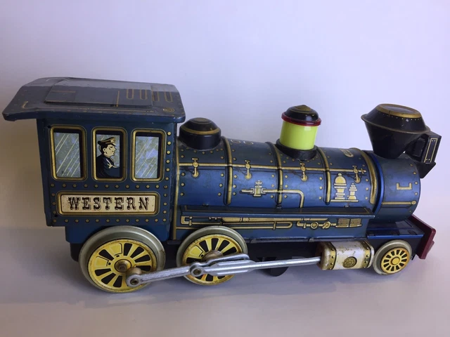 VINTAGE TIN TRADE Mark Modern Toys Western Train Locomotive Made In ...