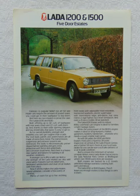 Lada 1600 ES Four Door Saloon UK Market Sales Sheet 1979 Free Postage