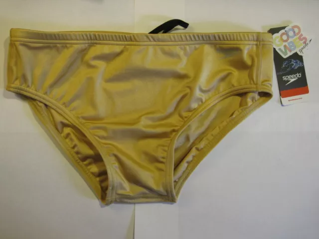 Speedo Solid The One Men Swim Brief Bikini Swimwear Gold New