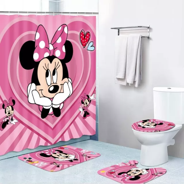 Love Minnie Mouse Shower Curtain Sets, Bathroom Sets