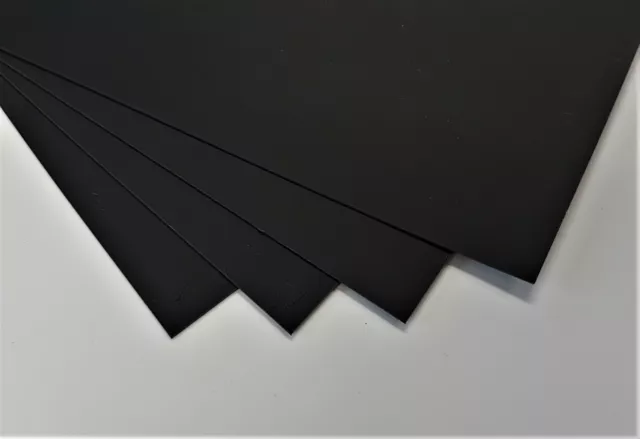 Black Polystyrene Sheet High Impact Plasticard HIPS A5-A3, 0.5mm-1mm (Matt/Matt)