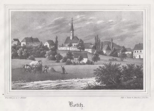 Kotitz Original Lithografie Renner & Ketzschau 1855