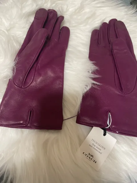 Nwt Coach Leather Horse & Carriage Tech Gloves 7290 Us Size 7.5
