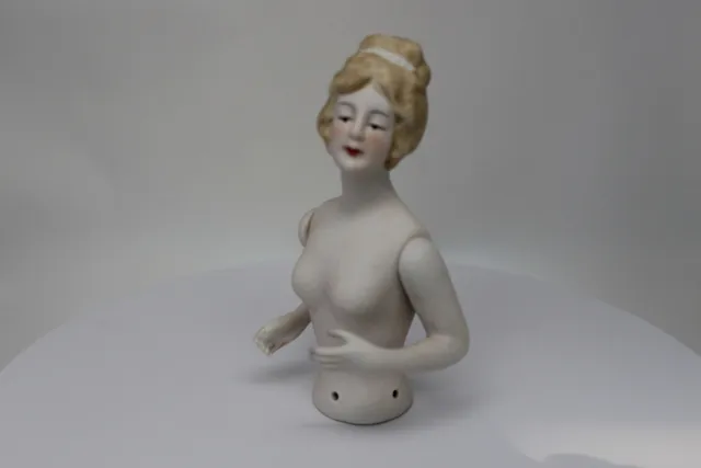 Porcelain French Style Art Deco Style Arms Away Pincushion Half Doll Sexy Mata H