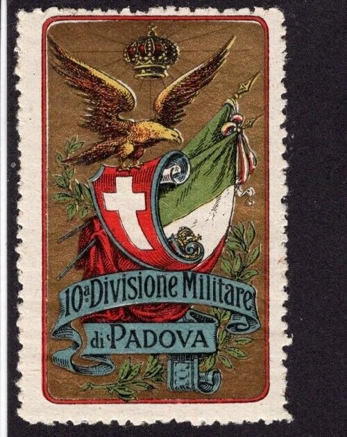 Aschenputtel Briefmarken - Italien Padua 10. Militärdivision 33x50mm