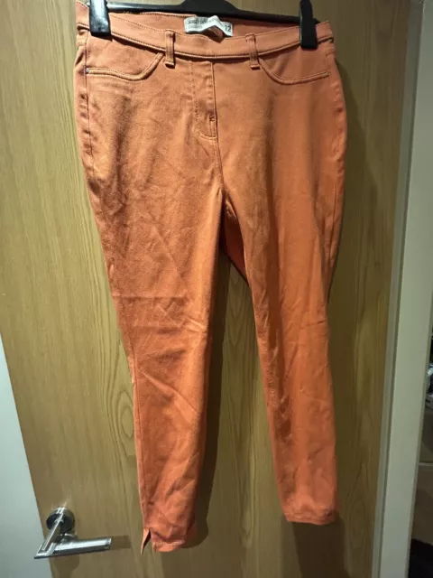 2 x (due paia) leggings in denim jersey successivo 12 pantaloni skinny arancioni e rossi 2