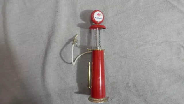 Roy’s Miniature Gas Pump Fuel Dispenser w/ Globe Replica Mobil Gas Sign Red