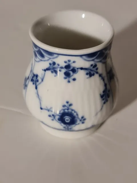 Royal Copenhagen Blue Fluted Half Lace no. 715 . Very Rare Porcelain Mini Vase.