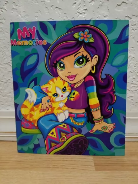 VTG Lisa Frank My Memories Book Rainbow Girl Cat 3 Ring School Binder
