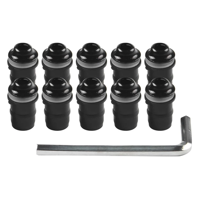 Lot De 10 Vis M5 En Aluminium Pour Pare-brise De Moto - Compatible Yamaha, Honda, Kawasaki, Suzuki - Avec Clé Allen 5mm - Noir