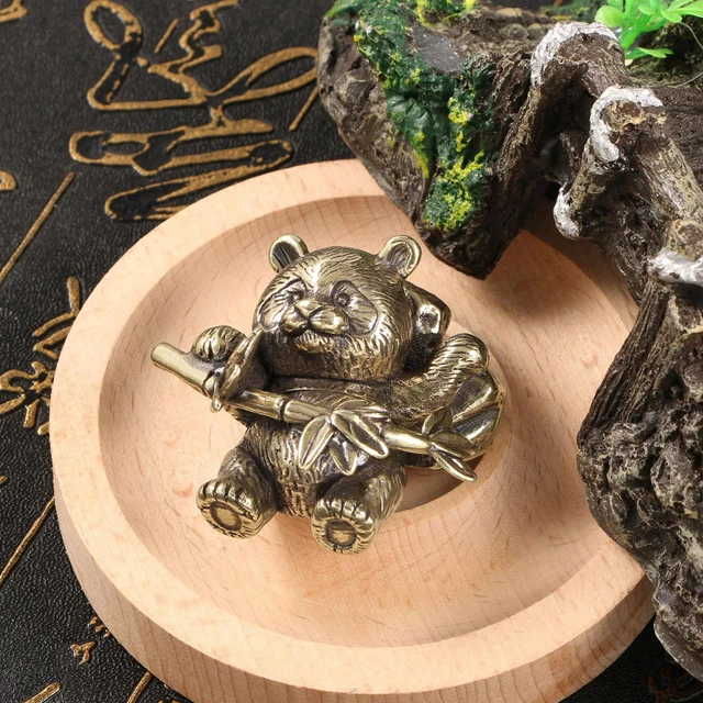 Lot De 8 Figurines Panda Avec Bambou - Résine Décorative | Bureau, Décoration Intérieur, Cadeau Mignon
