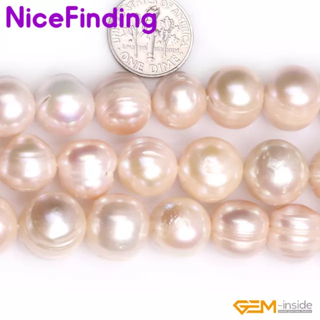 AAA Natural Round Freshwater Cultured Pearl Stone Bead For Jewelry Making 15"DIY