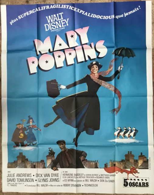 Affiche cinéma originale MARY POPPINS format 120 x 160  Walt Disney