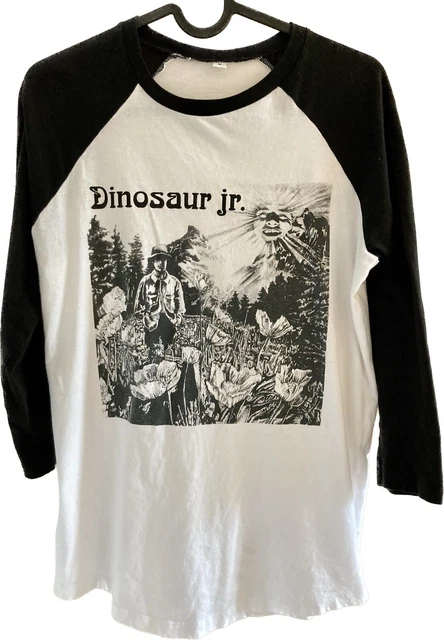 DINOSAUR JR White/Black Baseball Top Tour T-Shirt