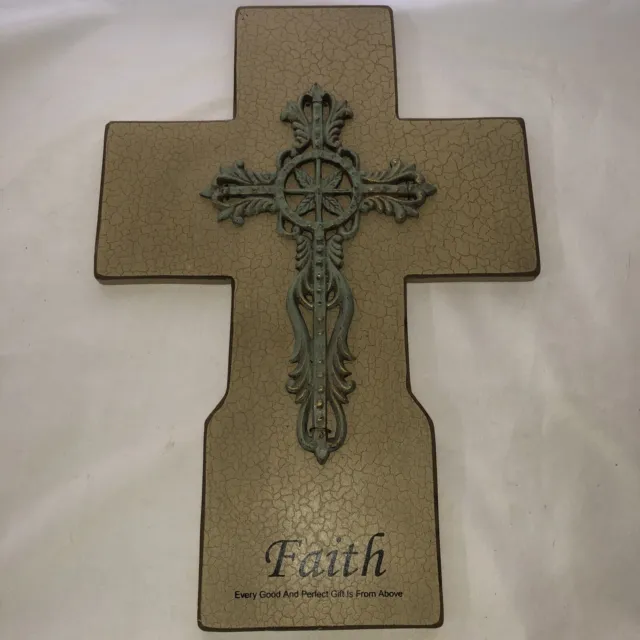Unique Metal Wall Cross On Wood - Decorative Outdoor Crosses for Home Wall Decor