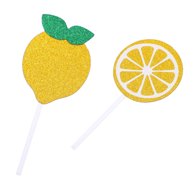 24 Pcs Lemon Cake Toppers Birthday Toppers for Cakes Ingredients Baby