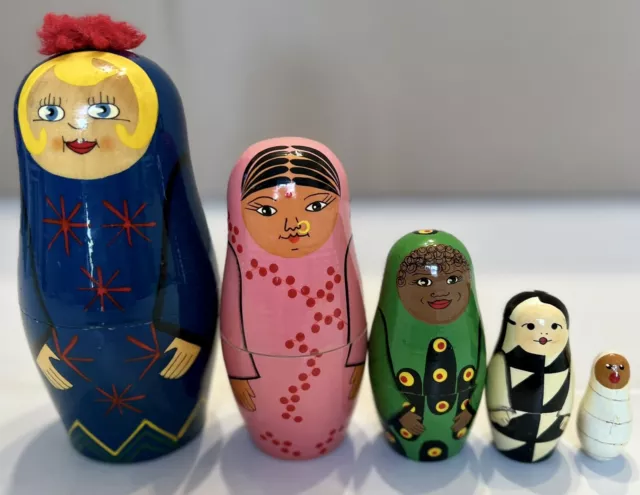 Ikea Matryoshka "Jutanas" 5 Russian Nesting Dolls Complete Set Christmas Gifts