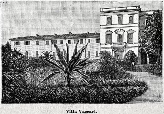 Valenza Po: Villa Gropella-Vaccari. Stampa antica + passepartout. 1901