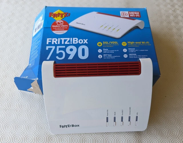 AVM FRITZ!BOX 7590 AX 300Mbps Dual Band Modem Wi-Fi Router - Bianco EUR ...