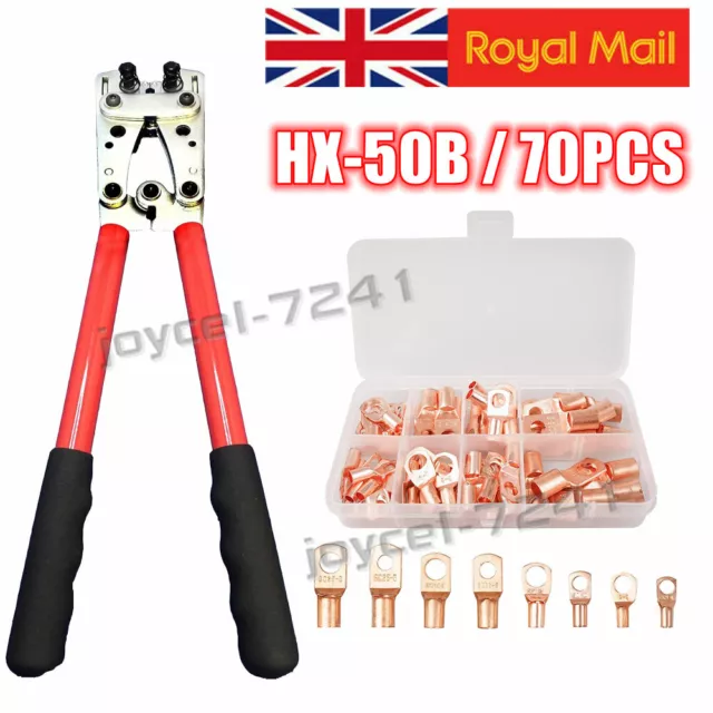 HX-50B Cable Lug Crimping Tool Copper Ring Terminals for Heavy Duty Wire Lugs