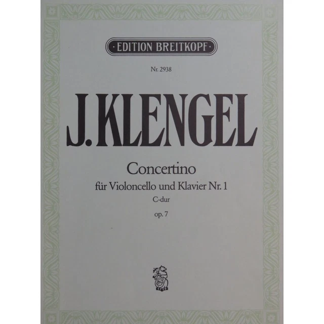 KLENGEL Julius Concertino No 1 C dur op 7 Piano Violoncelle
