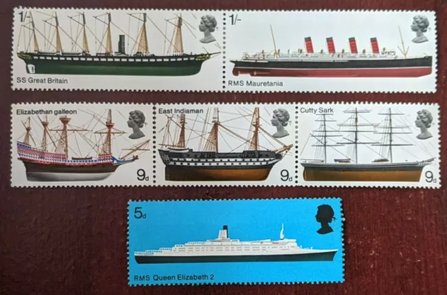 GB/UK stamps 1969 British Ships - full set - 6 stamps