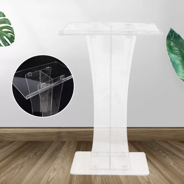 Professional Portable Presentation Podium Lectern Clear Podium Stand Acrylic