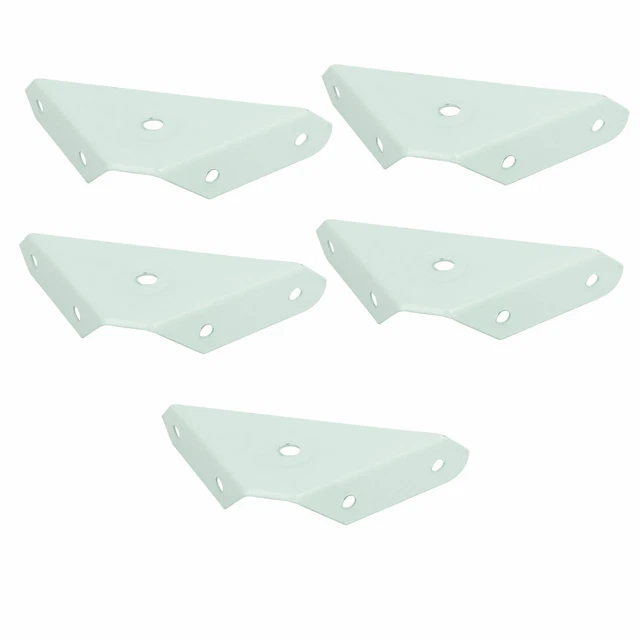 Metal Triangular Flange Corner Brace Angle Bracket White 99mmx60mmx18mm 5pcs