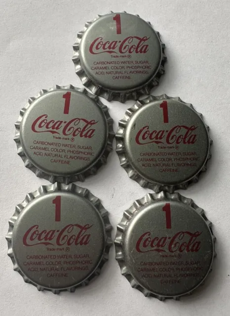 5 Vintage Coca Cola Unused Bottle Caps