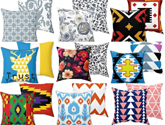 Decorative Cushion Sofa Pillow Cover Geometrical Aztec Floral tribal 16x16 inch