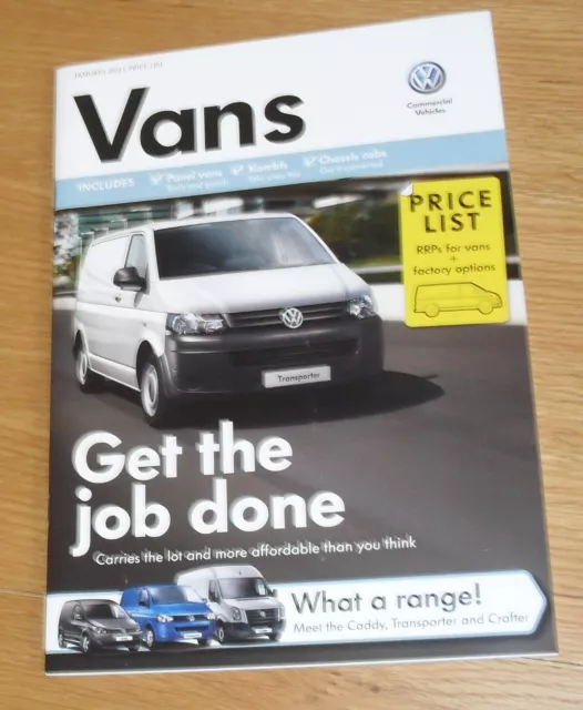 Volkswagen VW Van Price Guide 2011 Transporter T5 Kombi Caddy Crafter + Options