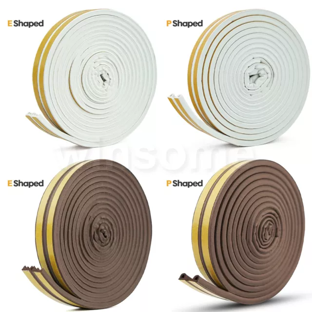 5M Rubber Seal Weather Strip Foam Door Window Draught Excluder Sticky Tape